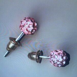 Pink Crystal Stud Earrings